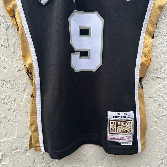 Tony Parker San Antonio Spurs Jersey Mitchell & Ness Hardwood Classics 2001-02 - Picture 5 of 14